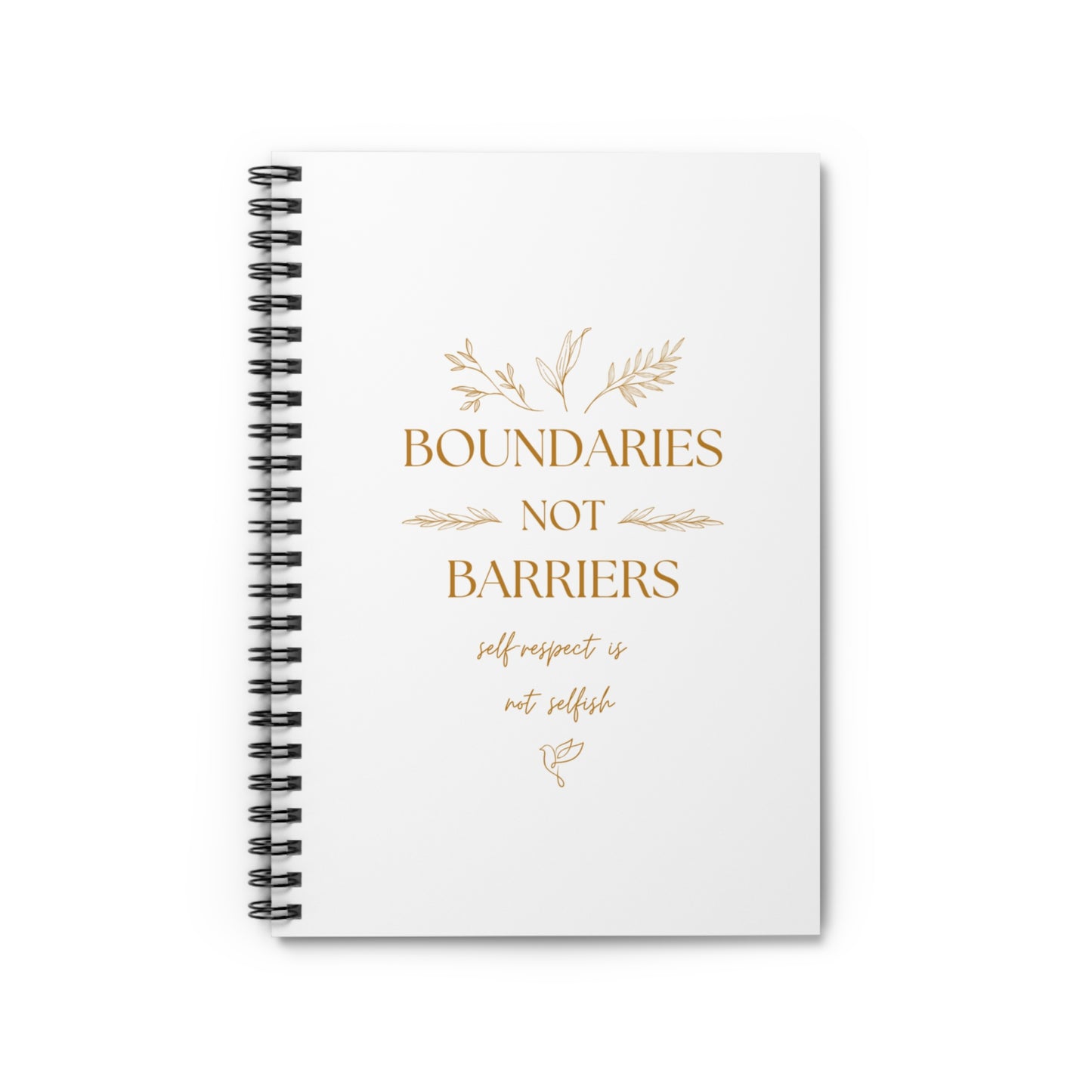 Inspirational Ruled Spiral Notebook - "Boundaries Not Barriers"