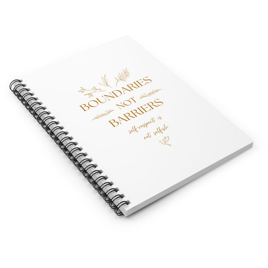 Inspirational Ruled Spiral Notebook - "Boundaries Not Barriers"