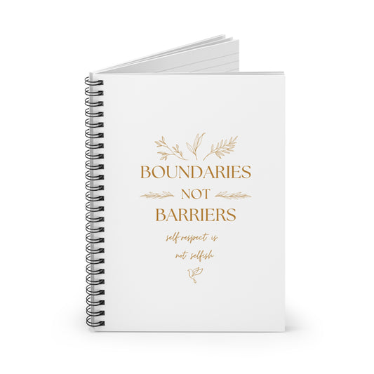 Inspirational Ruled Spiral Notebook - "Boundaries Not Barriers"